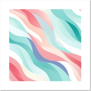 Pastel Ripples: Modern Abstract Waves Unleashed Posters and Art